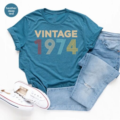 Vintage 1974 Shirt, Mens 50th Birthday Gift, 1974 Retro Tee, 50th Birthday Tees, 50th Birthday Gift For Women