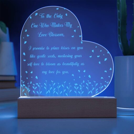 Personalized Heart Plaque for Valentine's Gift, Engraved Seeds of Affection Acrylic Plaque