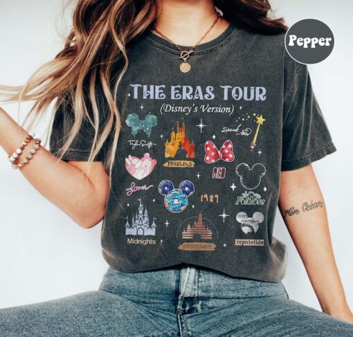 Disney The Eras Tour Shirt, Mickey Era Shirt, Retro Disneyland Castle Shirt, Mickey Minnie Eras Tour Shirt