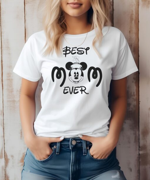 Best Mom Ever T-Shirt, Vintage Minnie Mouse Steamboat Willie Inspired Retro Shirt for Disney Mom, Mother Gift Idea