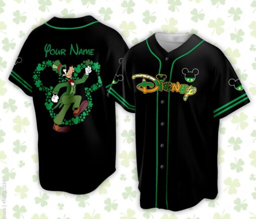 Custom Saint Patrick Day Disneyland Baseball Jersey Personalized Mickey St Patrick Family Vacation Trip Jersey Jersey