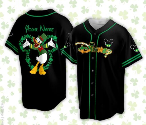 Custom Saint Patrick Day Disneyland Baseball Jersey Personalized Mickey St Patrick Family Vacation Trip Jersey Jersey