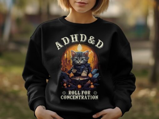 Dungeons and Dragons ADHD&D Roll for Concentration T-shirt, DnD Vintage Tee, Soft and Comfortable Unisex DnD Shirt