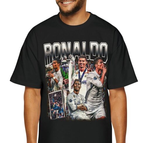 Retro Vintage 90s Graphic Cristiano Ronaldo T-Shirt, Real Madrid Tee, Soccer T-Shirt, Bootleg Sport Tee