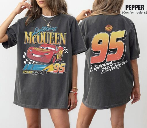 Vintage Lightning Mcqueen Shirt, Disney Kids Shirt, Car Pixar Shirt, McQueen 1977 Shirt, Disney Cars Land Shirt