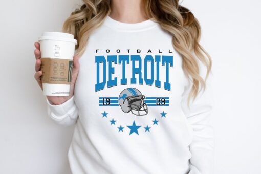 Vintage Detroit Football Sweatshirt, Lions Football Crewneck, Retro Style Lions Shirt for Lions Football Fan