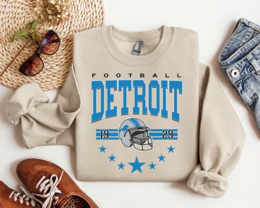 Vintage Detroit Football Sweatshirt, Lions Football Crewneck, Retro Style Lions Shirt for Lions Football Fan