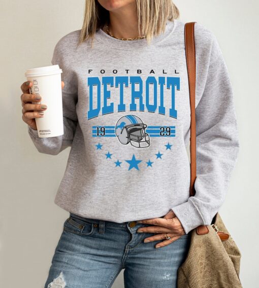 Vintage Detroit Football Sweatshirt, Lions Football Crewneck, Retro Style Lions Shirt for Lions Football Fan