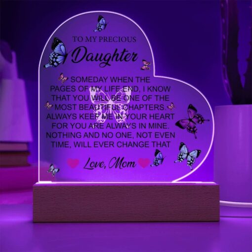 To My Daughter Acrylic Heart Plaque Daughter Birthday Gift Sentimental Daughter Keepsake Gift From Mom to Daughter