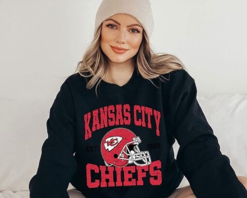 Vintage Kansas City Chiefs Football Sweatshirt, Retro Style Kansas City Crewneck, Chiefs Sweater, NFL Sweatshirt