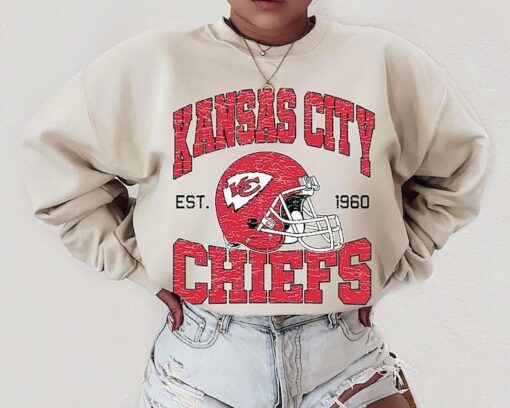 Vintage Kansas City Chiefs Football Sweatshirt, Retro Style Kansas City Crewneck, Chiefs Sweater, NFL Sweatshirt