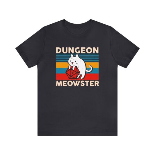 Dungeon Meowster Cat Throwing Dice T-Shirt, DnD Shirt, Dungeon Master, Tabletop RPG Tee, Tabletop Games, RPG Shirt