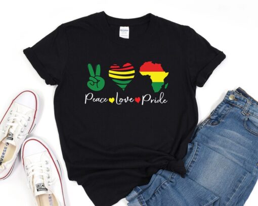 Peace Love Pride Shirt, Black History Month Tee, Melanin Tshirt, Black Lives Matter Shirt, Black Teacher Gift