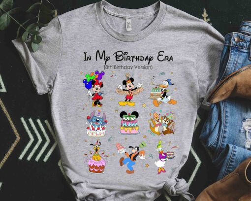 Personalized In My Birthday Era Shirt, Custom Disney Castle Mickey And Friends Tee, Birthday Boy Trip