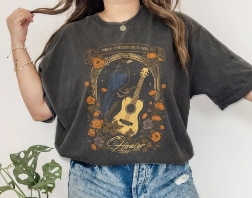 Comfort Colors Hozier Tour 2023 Shirt, Hozier Unreal Unearth Tour Tshirt, Art Nouveau Hozier Shirt