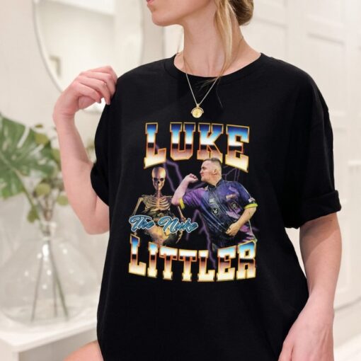 Luke Littler retro darts shirt, Retro 90s shirt, Bootleg style shirt, Boyfriend gift, Darts gift