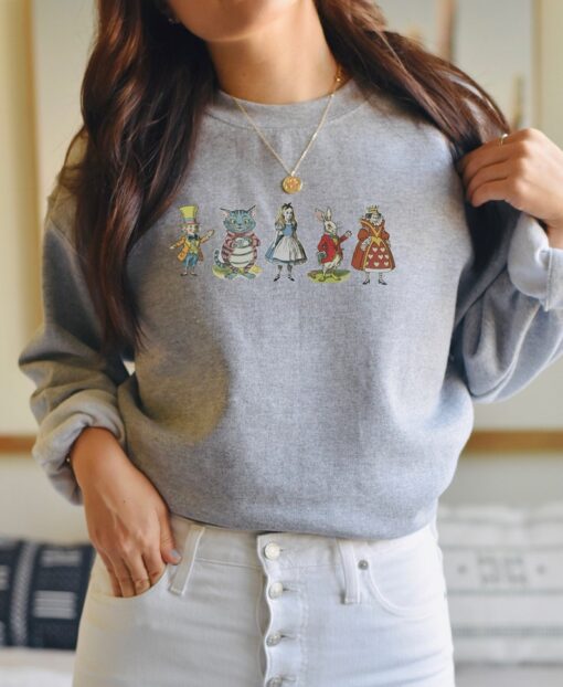 Alice in Wonderland Sweatshirt, Wonderland Sweater, Through the Looking Glass Crewneck, Alice in Wonderland Book Lover