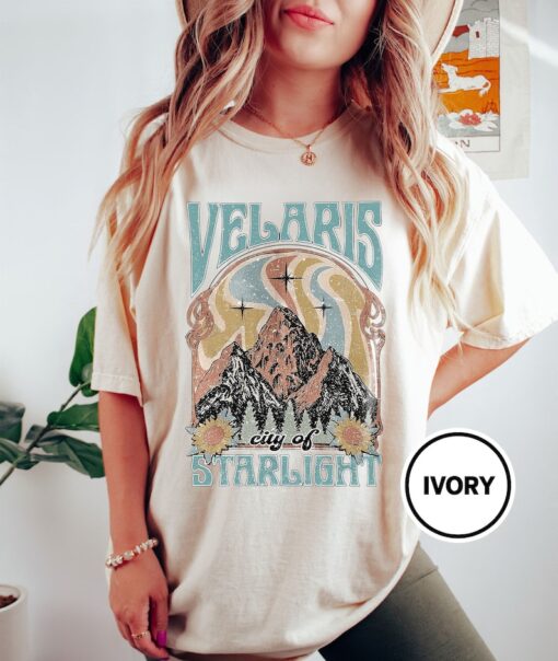 Velaris City Of Starlight Comfort Colors Shirts, Comfort Retro Velaris Shirt, Unisex House Of Wind Book Clothing