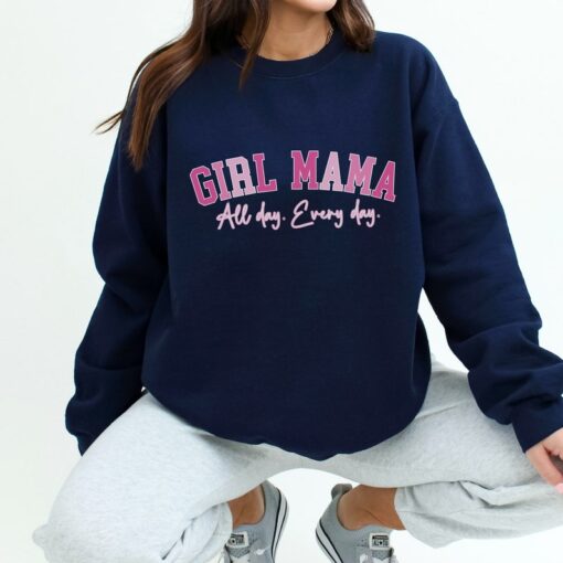 Custom Girl Mama Sweatshirt,Girl Mama Custom Christmas Gift,Personalized Mom Sweatshirt