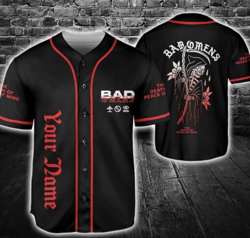 Personalized Vintage Bad Omens Baseball Jersey, Bad Omens Baseball Jersey, Custom Name And Number Baseball Jersey