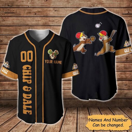 Custom Chip And Dale Baseball Jersey Shirt, Disney Chip And Dale Jersey Shirt, Disney Baseball Jersey