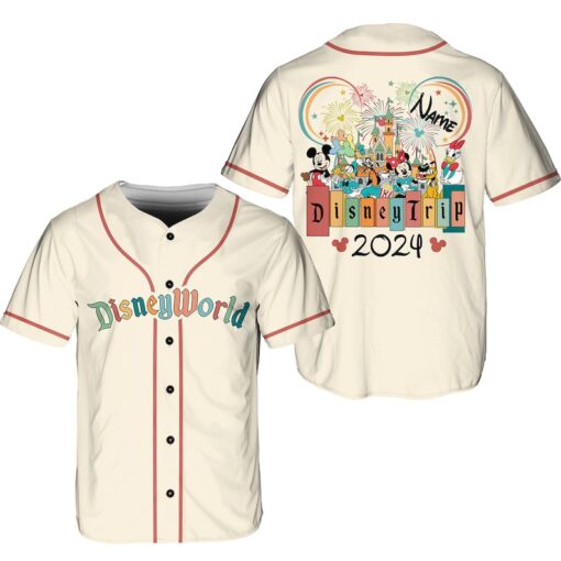 Personalized Disneyy World Baseball Jersey, Custom Name Disneyy Mickey Baseball Jersey, 2024 Disneyy Trip Baseball