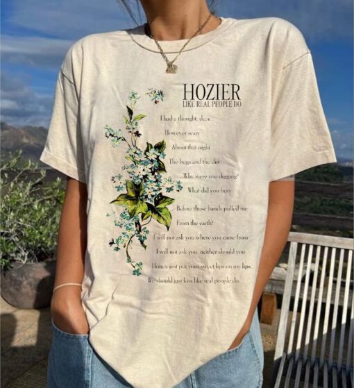 Ho.zier Like Real People Do Shirt, Bootleg Ho.zier Y2K Graphic Tee, Music Unreal Unearth Tour 2024 Merch shirt