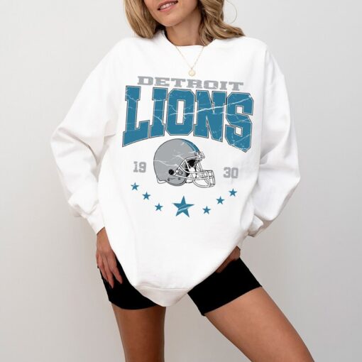 Detroit Football Sweatshirt/ Vintage Detroit Football Crewneck/ Detroit Football Hoodie/ Lions Football Fan Detroit