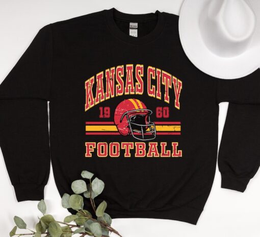 Kansas City Chief Retro Style Sweatshirt, Crewneck Vintage Chief fan gift, Football Crewneck Sweatshirt