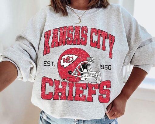 Vintage Kansas City Chiefs Football Sweatshirt, Retro Style Kansas City Crewneck, Chiefs Sweater, NFL Sweatshirt