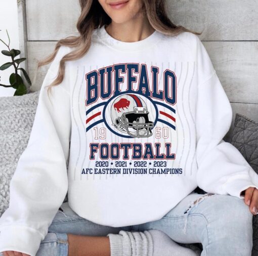 Buffalo Eastern Division Champions Crewneck Sweatshirt | Retro Bills Sweatshirt | 2020-2023