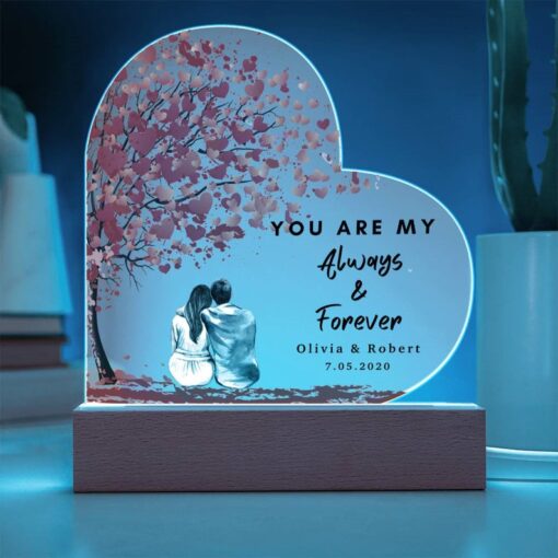 Personalized Forever Always Heart Plaque, Valentines Day Gifts for Him