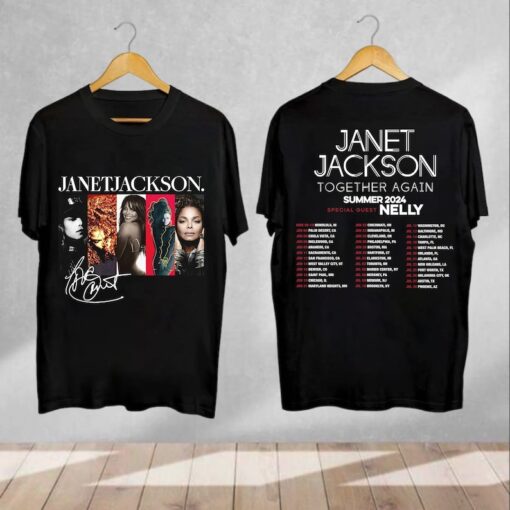 Janet Jackson Collection Singer T-Shirt, Janet Jackson Together Again Summer 2024 Shirt, Janet Jackson Tour 2024 Shirt