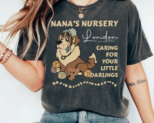 Cute Nana's Nursery Caring For Your Little Darlings Shirt, Disney Peter Pan Characters Matching Tee