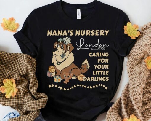 Cute Nana's Nursery Caring For Your Little Darlings Shirt, Disney Peter Pan Characters Matching Tee