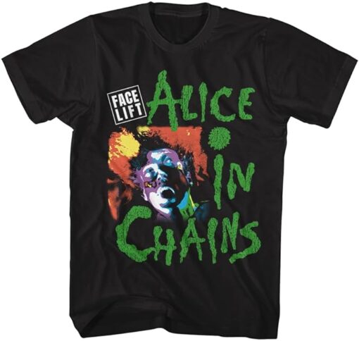 Alice in Chains Facelift Tour '91 Front & Back Print Adult Short Sleeve T Shirt Vintage Style Graphic Tee