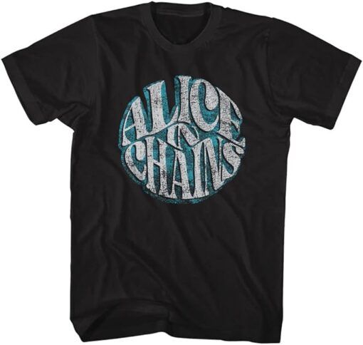 Alice in Chains T Shirt Logo Circle Mens Short Sleeve T Shirts 90s Music Vintage Style Graphic Tees