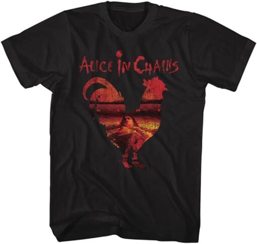 Alice in Chains T-Shirt Black Dirt Album Rooster Mens Short Sleeve T Shirts 90s Music Graphic Tees Men