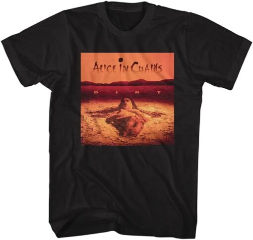 Alice in Chains T-Shirt Black Dirt Album Mens Short Sleeve T Shirts 90s Music Vintage Style Graphic Tees