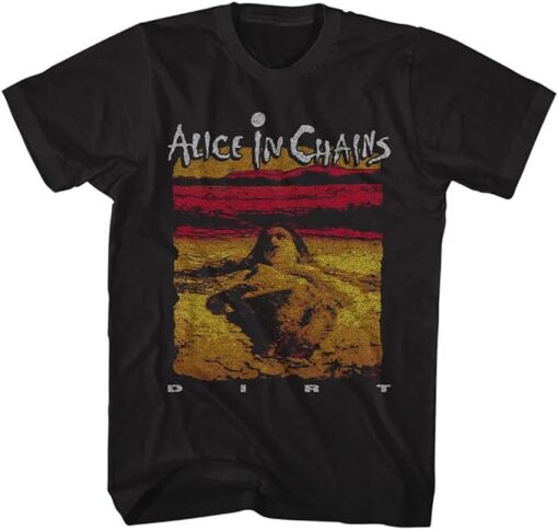 Alice in Chains T-Shirt Dirt Album Cover Mens Short Sleeve T Shirts 90s Music Vintage Style Graphic Tees