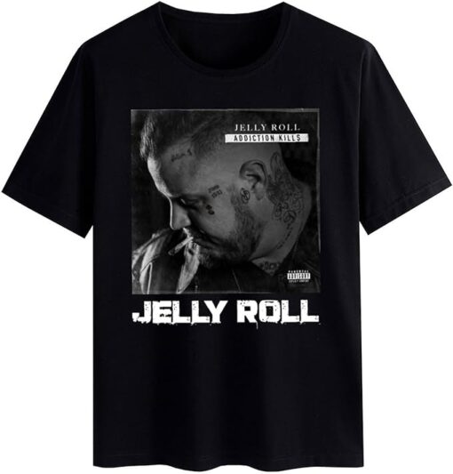 Man's American Rapper Jelly Theme Roll T Shirt, Round Neck Short-Sleeve Shirts for Men, Cool Shirts, Cotton Tee Tops