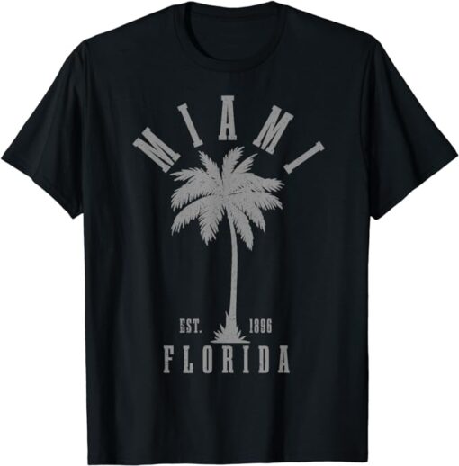 Miami Est. 1896 Florida Palm Tree Vintage Gift T-Shirt