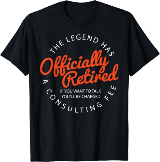 Legend Officially Retired" Men's Funny Retirement T-Shirt - Black, Classic Fit, Crew Neck