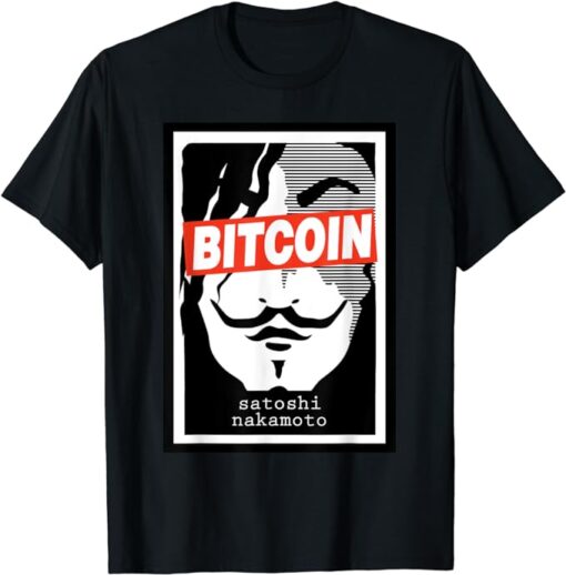 Bitcoin Satoshi Nakamoto Face Cryptocurrency T-shirt T-Shirt