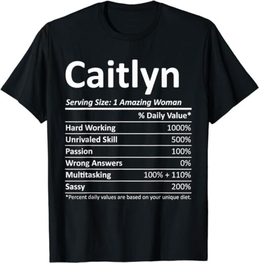 CAITLYN Nutrition Personalized Name Funny Christmas Gift T-Shirt