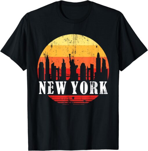 New York City NYC Vintage Retro 70s 80s Skyline NY City T-Shirt