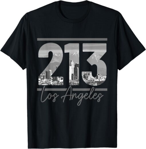 Los Angeles 213 Area Code Vintage LA Skyline California T-Shirt