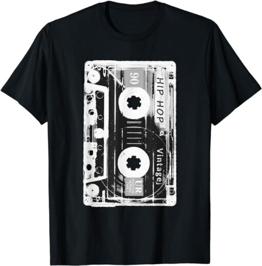 Vintage Cassette Tape Hip Hop Music 80s 90s Retro Distressed T-Shirt