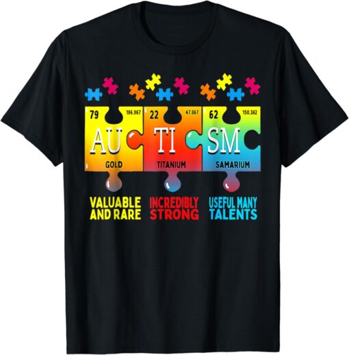 Autism Awareness Puzzle Chemical Elements T-Shirt