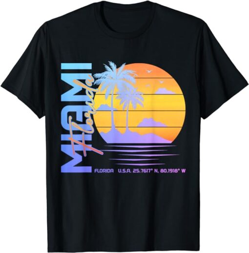 Miami Florida Vintage Retro Pride 305 Area Code Miami FL T-Shirt